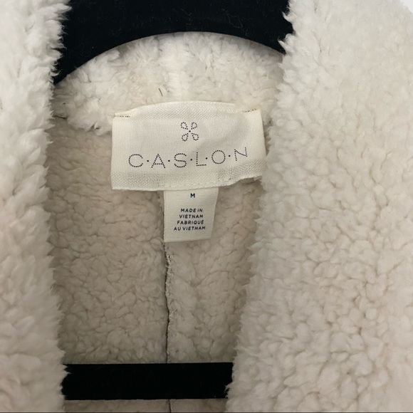 NWT Caslon Reversible Faux Shearling Vest GREEN/IVORY - SIZE M - Picture 10 of 12